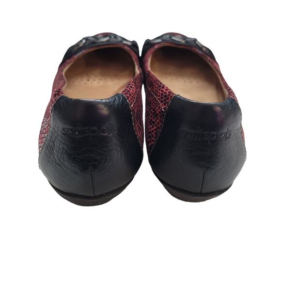 Soft Sport Maroon and Black Snakeskin print flats, sz. 7 - Picture 4 of 5
